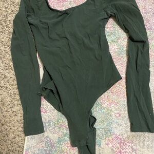 Dark Green Long Sleeve Bodysuit